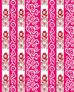 Pink White Whimsical Character Stripe Rug