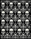 Black White Skull Bone Medallion Rug