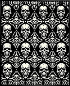 Black White Skull Bone Medallion Rug