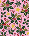 Pink Festive Holly Berry Star Rug