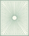 Radiant Green Sunburst Circle Cream Rug