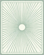 Radiant Green Sunburst Circle Cream Rug
