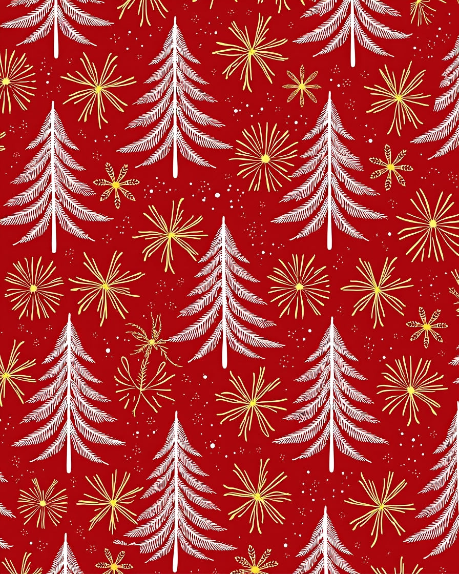 Red White Spruce Starburst Sprinkles Rug