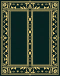Dark Emerald Gold Ornate Rectangular Rug