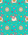 Whimsical Pink Rabbit And Lion Medallion Rug