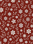 Crimson White Snowflake Botanical Rug
