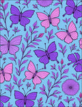 Violet Purple Butterfly Garden Collection Rug