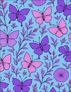 Violet Purple Butterfly Garden Collection Rug
