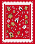 Christmas Gingerbread House Candy Cane Snowflakes Rug