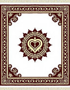 Crimson Heart Medallion Cream Border Rug