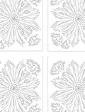 Ornate Floral Medallion Line Art Rug