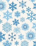 Arctic Blue Snowflake Collage Rug