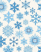 Arctic Blue Snowflake Collage Rug