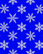 Vivid Blue Snowflake Cluster Rug