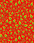 Vibrant Red Green Leaf Floral Rug