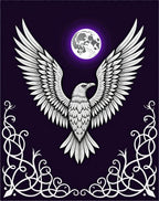 Majestic Eagle Moon Plum Ornament Rug