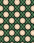 Pale Pink Floral Geometric Green Accents Rug