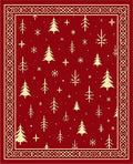 Crimson And Gold Festive Forest Border Rug