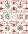 Pink Gray Festive Ornaments Repeating Pattern Rug