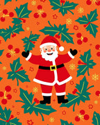 Cheerful Santa Christmas Holly Sprigs Rug