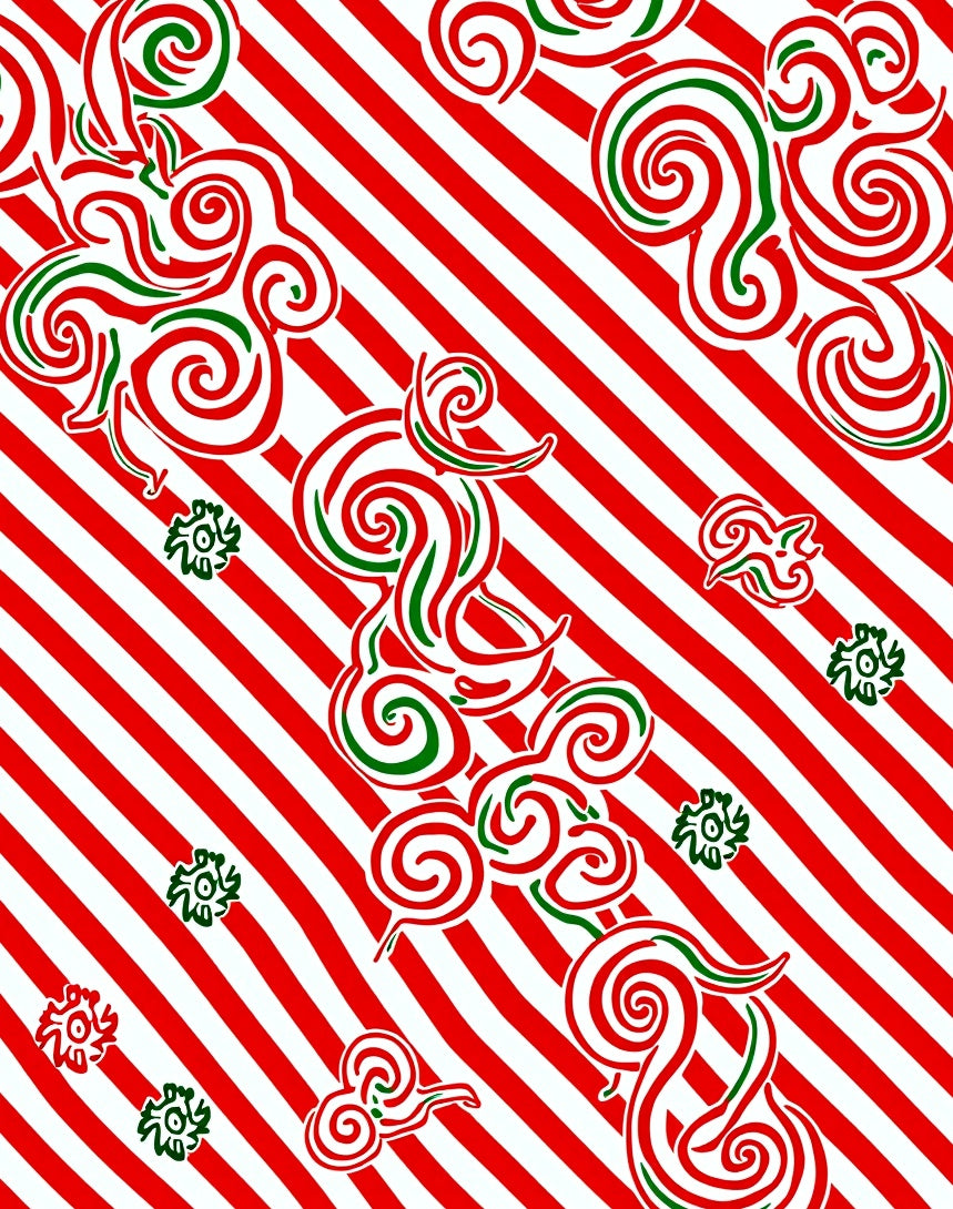 Candy Cane Swirl Stripes Rug