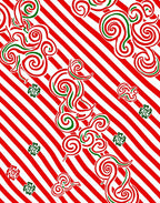 Candy Cane Swirl Stripes Rug