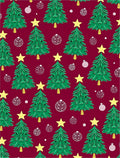 Festive Green Christmas Trees Yellow Stars Rug