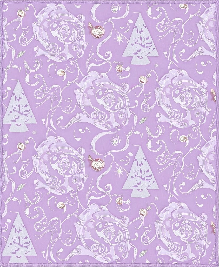 Lavender Floral Ornament Tree Repeat Rug