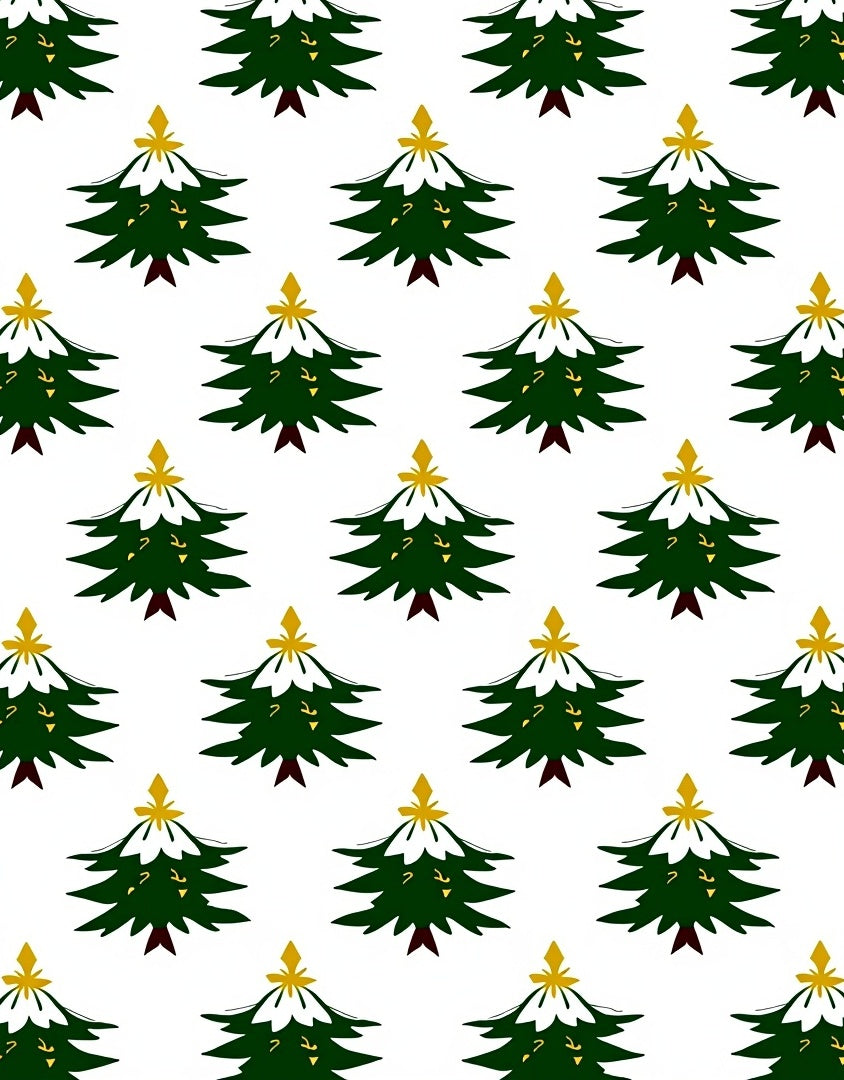 Christmas Tree Snowflakes Gold Star Rug