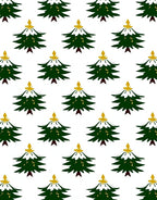 Christmas Tree Snowflakes Gold Star Rug