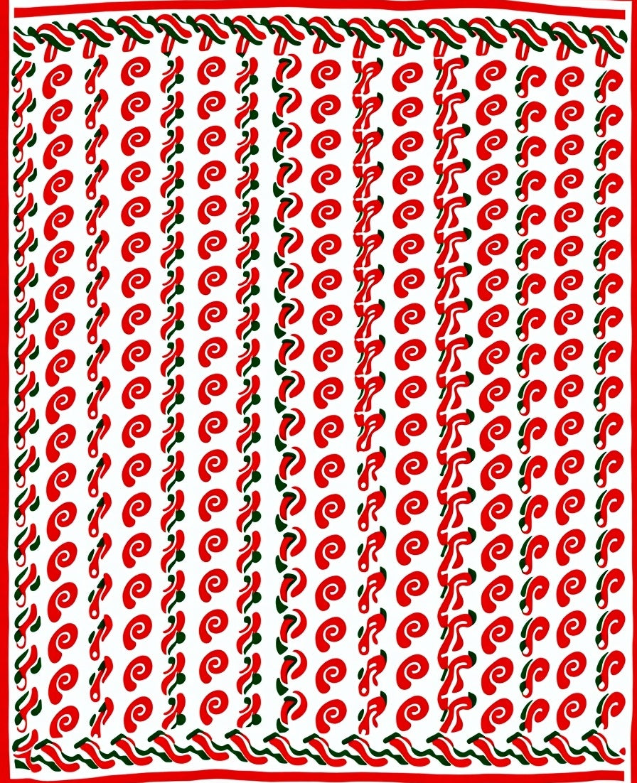 Scarlet Swirls Continuous Red Stripes Rug