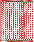 Scarlet Swirls Continuous Red Stripes Rug