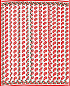 Scarlet Swirls Continuous Red Stripes Rug
