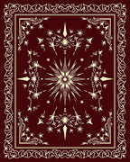 Deep Burgundy Celestial Star Burst Rug