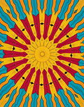 Radiant Sunburst Geometric Mandala Rug