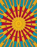 Radiant Sunburst Geometric Mandala Rug