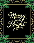 Merry Bright Calligraphy Festive Frame Rug