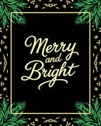 Merry Bright Calligraphy Festive Frame Rug