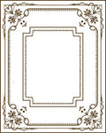 Dark Brown Floral Flourish Classic Frame Rug