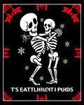 Dancing Skeletons Red Snowflakes Rug