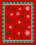 Festive Red Holly Snowflake Border Rug