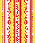 Red White Yellow Vertical Ribbons Rug