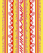 Red White Yellow Vertical Ribbons Rug