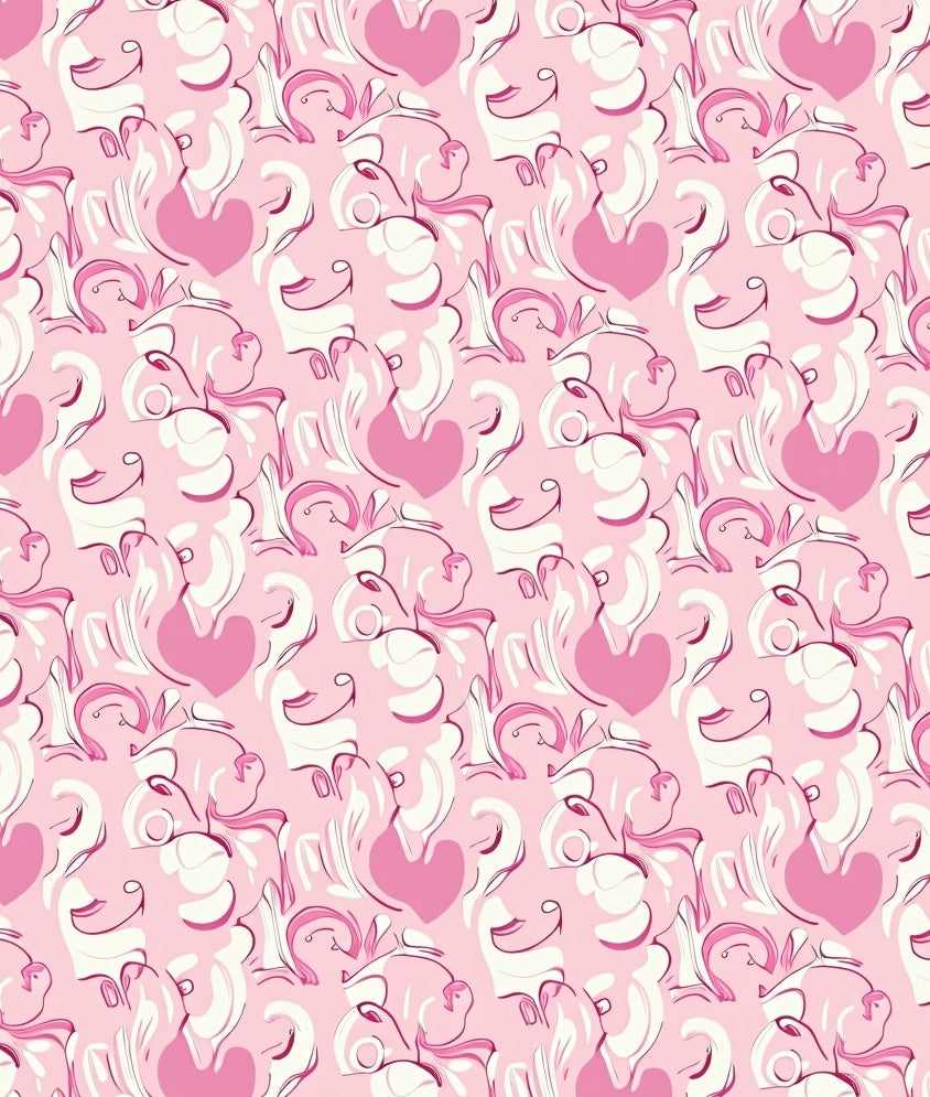 Blush Pink Swirl Heart Allegory Rug