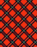 Classic Red Plaid Crossing Lines Rug