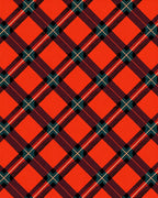 Classic Red Plaid Crossing Lines Rug