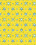 Bright Yellow Blue Starburst Medallion Rug