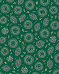 Emerald Green Feather Nests Floral Rug