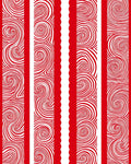Bold Red Swirl Stripes Rug