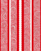 Bold Red Swirl Stripes Rug